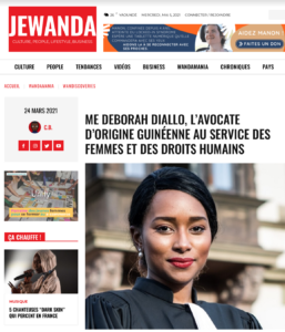 Portait de l'avocate Me Diallo dans Jewanda Magazine